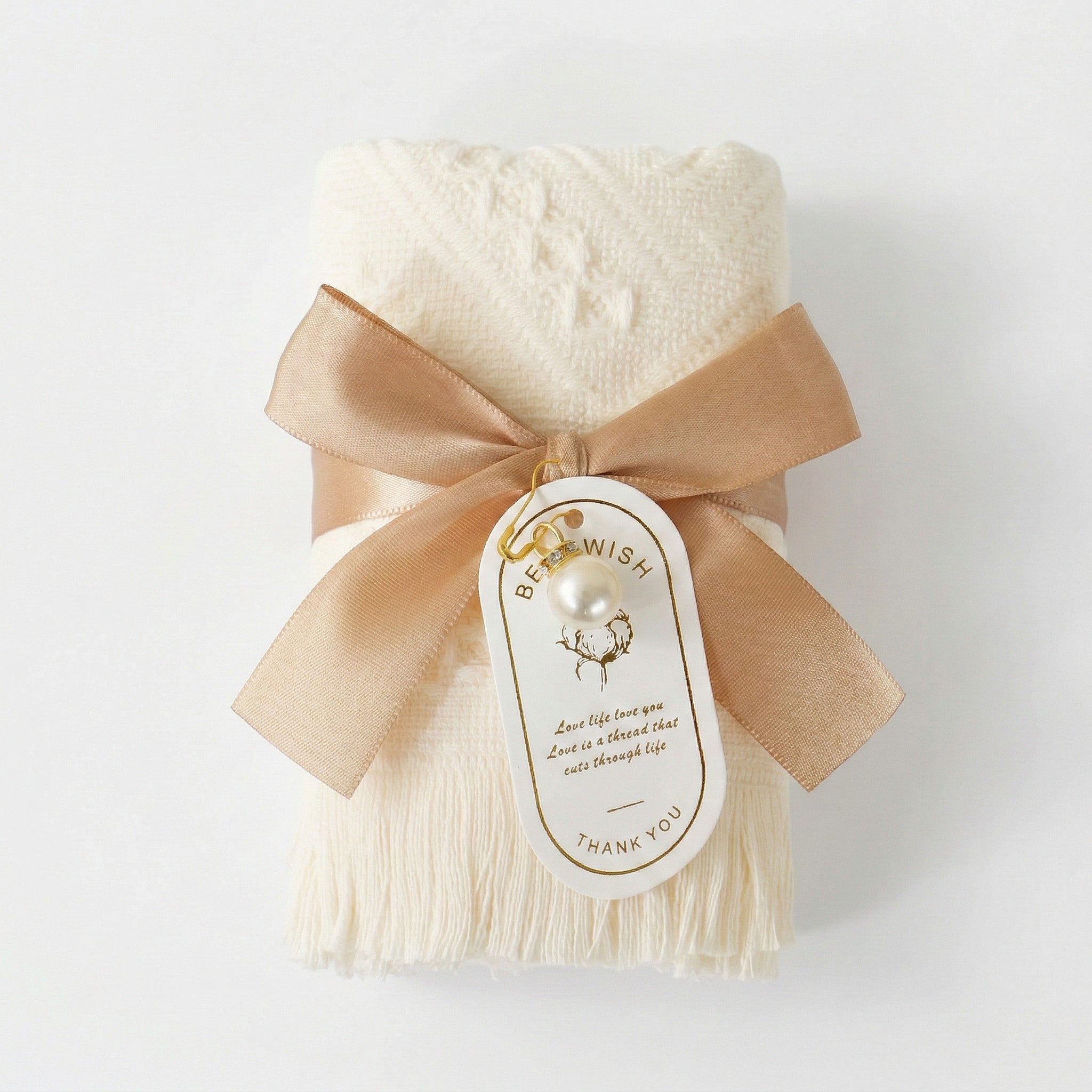 Anna-Kaci Textured Fringe Hand Towel 13x29 Inch Decorative Guest Towel Gift Ready