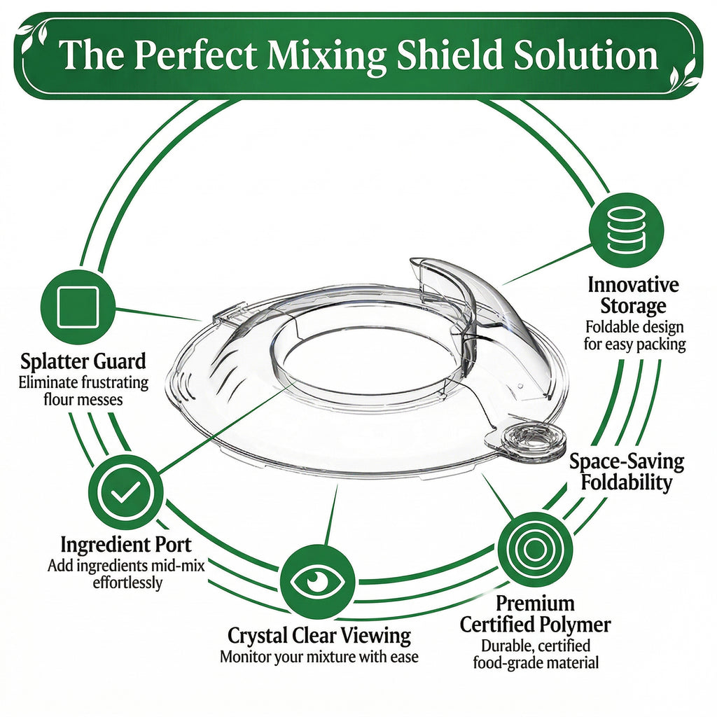 Anna-Kaci Stand Mixer Pouring Shield with Ingredient Chute Clear Splash Guard Compatible with KitchenAid