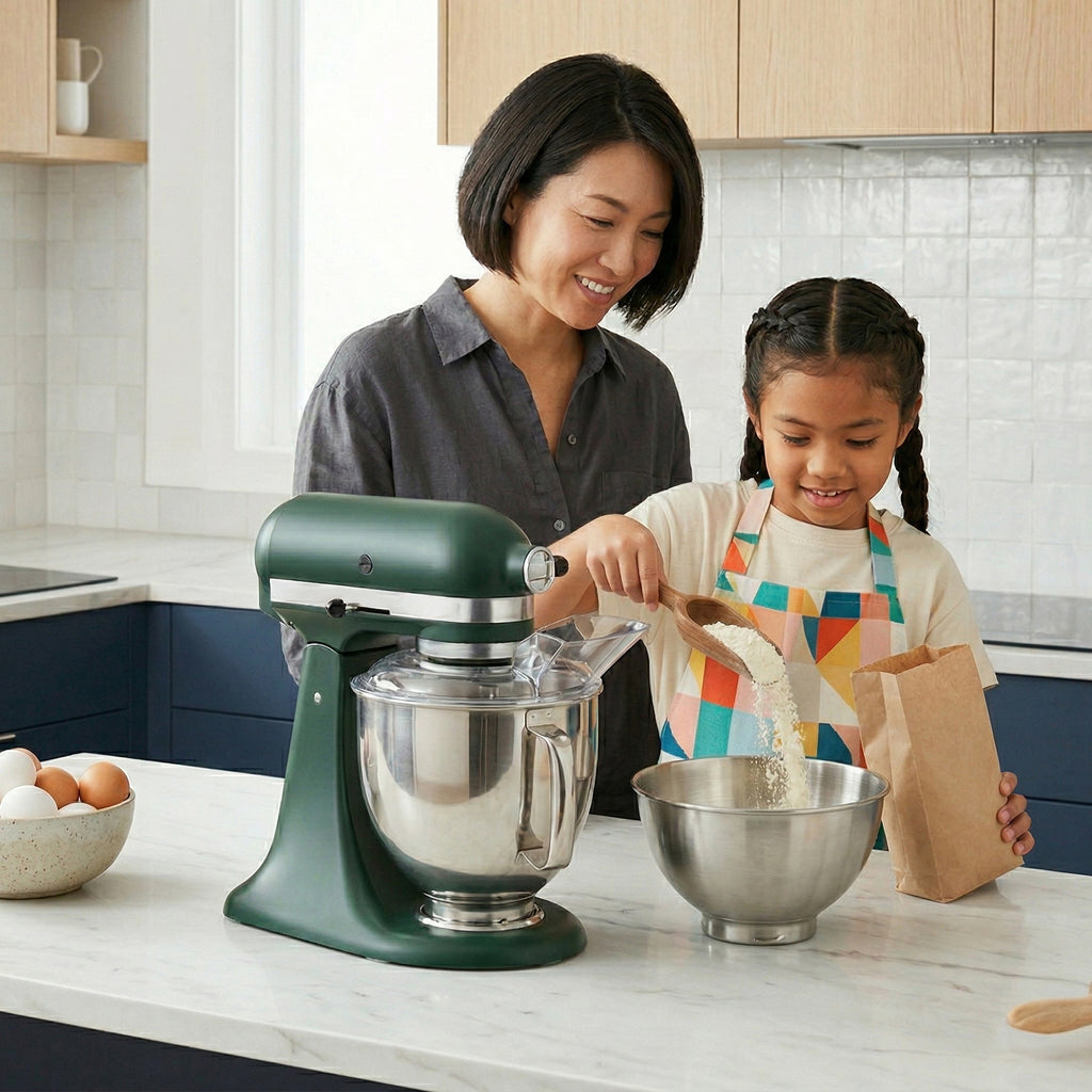 Anna-Kaci Stand Mixer Pouring Shield with Ingredient Chute Clear Splash Guard Compatible with KitchenAid