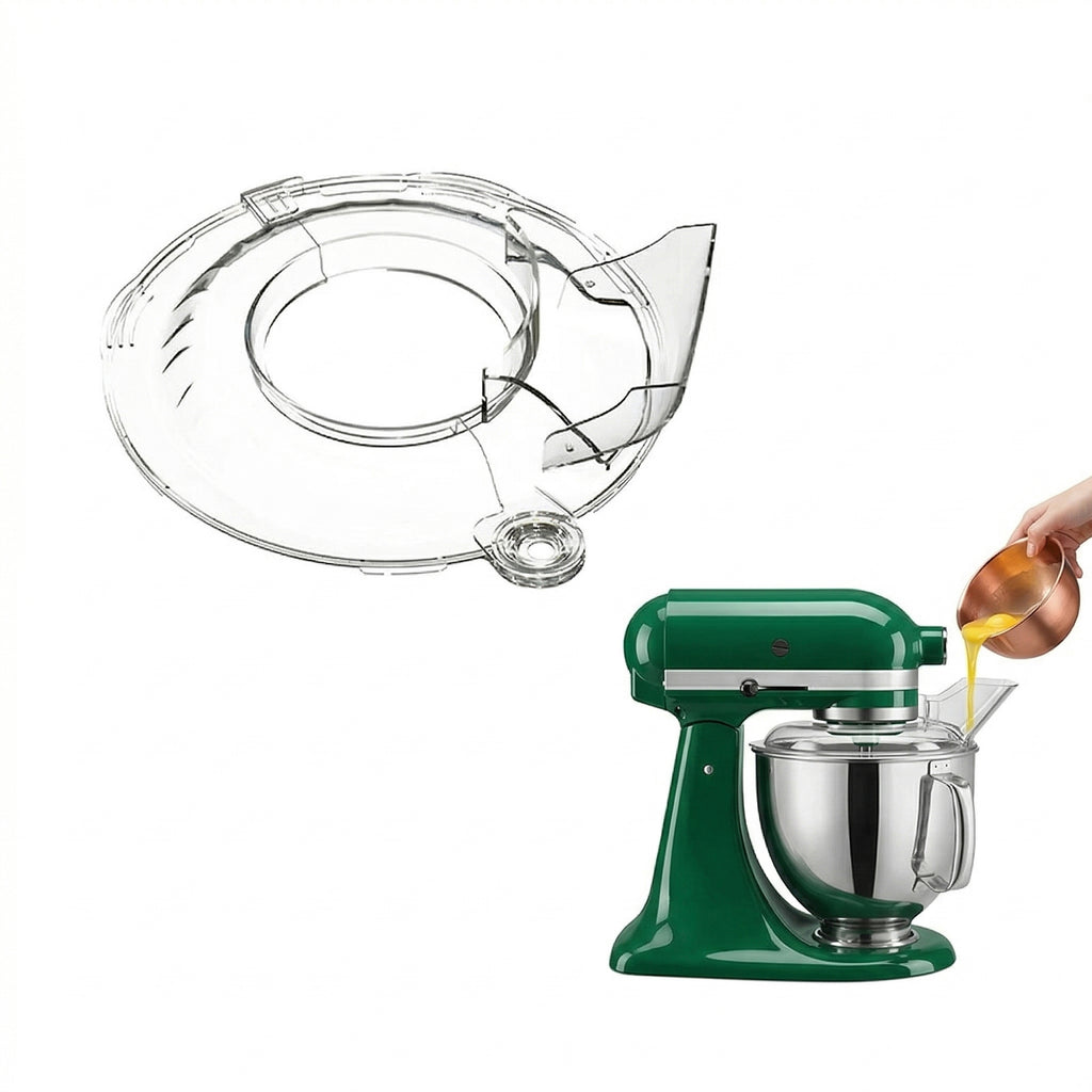 Anna-Kaci Stand Mixer Pouring Shield with Ingredient Chute Clear Splash Guard Compatible with KitchenAid