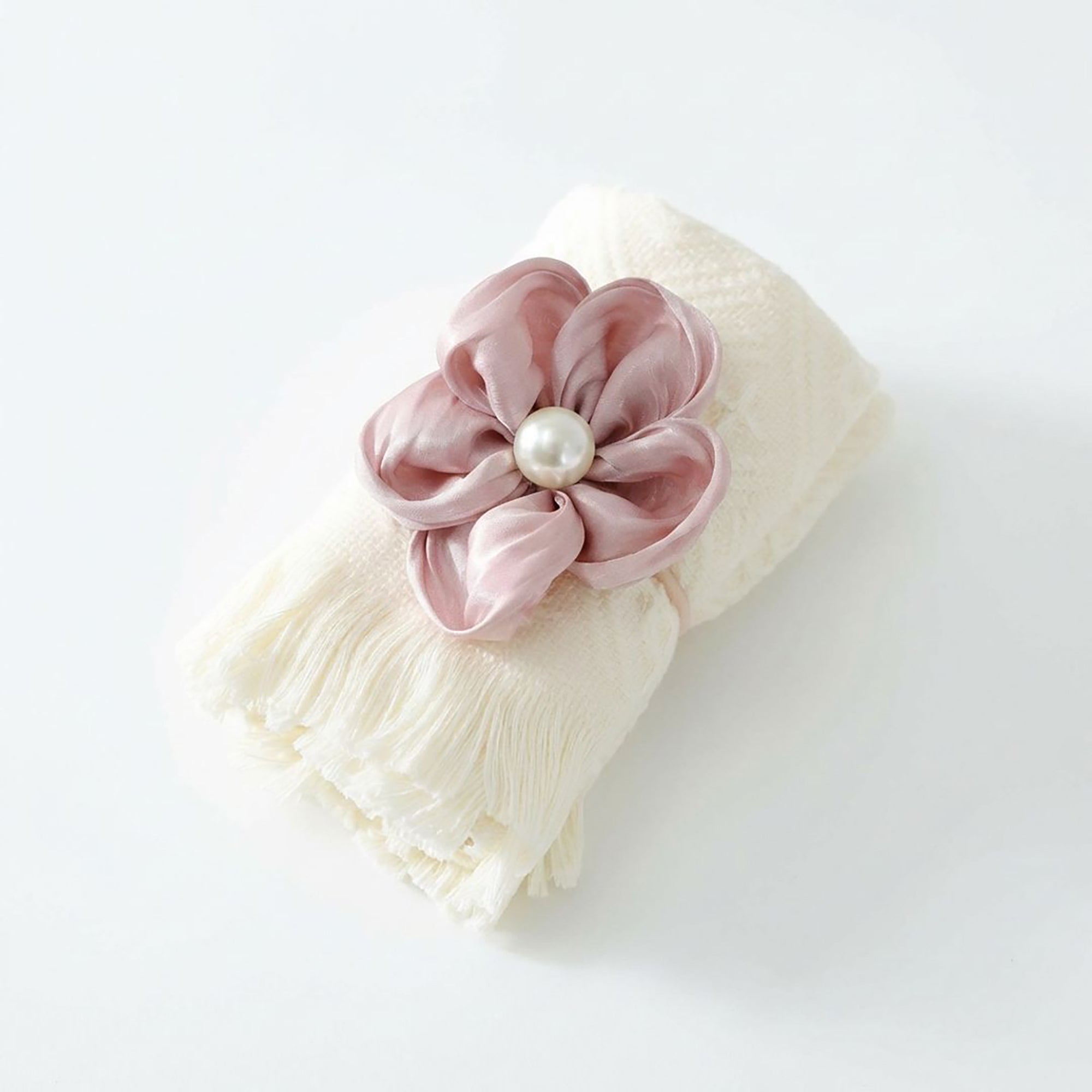 Anna-Kaci Soft Cotton Decorative Hand Towel with Fringe Edges Textured Pattern Bathroom Guest Towel