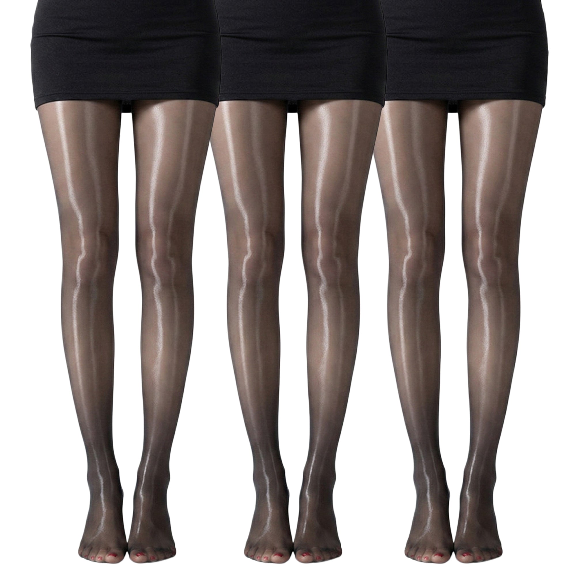 Anna-Kaci Women's 3-Pack Sheer Glossy Shine Tights with Ultra Smooth Stretch Knit Hosiery Pantyhose
