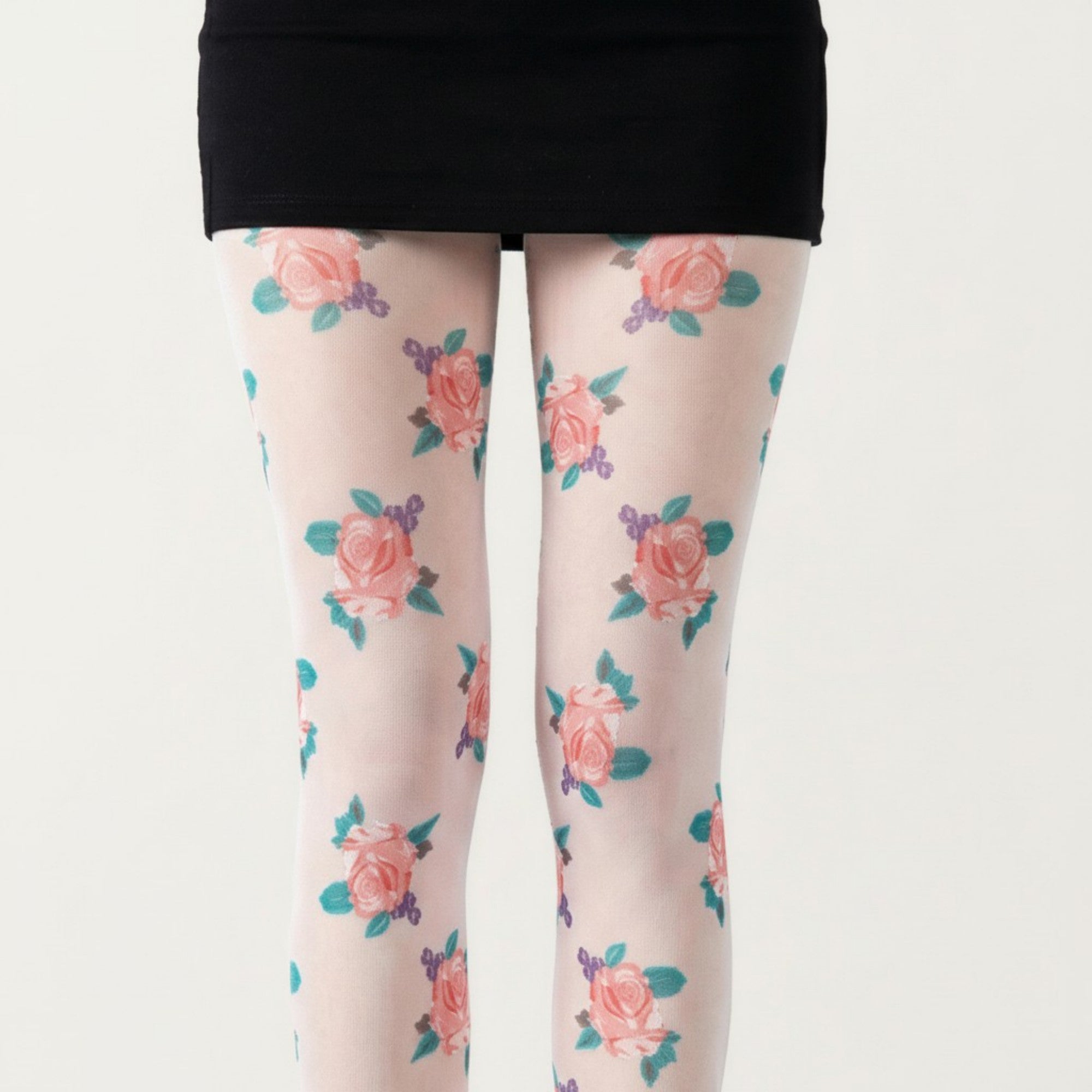 Anna-Kaci Women's Sheer Floral Pattern Tights with All Over Rose Print Design Stretch Knit Hosiery Pantyhose