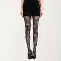 Anna-Kaci Women's Sheer Floral Pattern Tights with All Over Rose Print Design Stretch Knit Hosiery Pantyhose