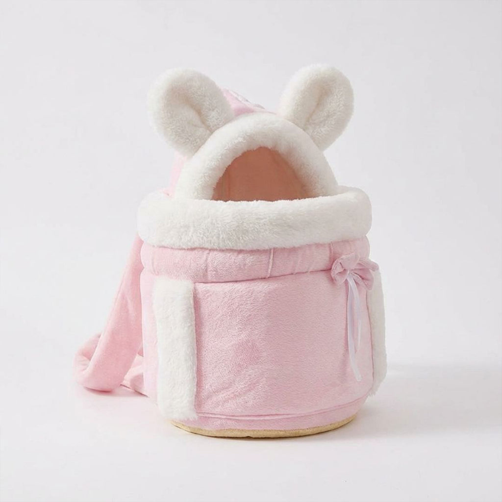 Anna-Kaci Cat Carrier Bag Soft Plush Rabbit Ear Pet Backpack Travel Carrier for Small Cats and Kittens