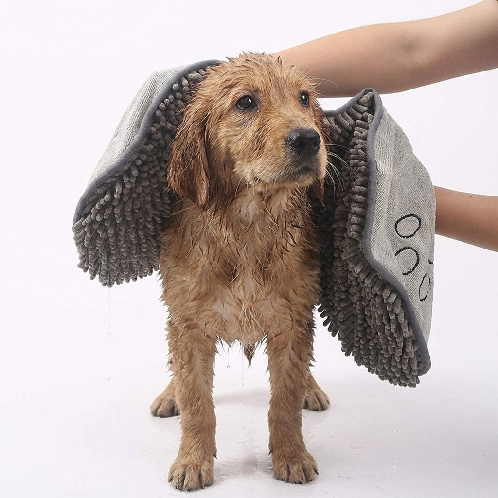 Anna-Kaci Microfiber Dog Drying Towel Mitt Super Absorbent Pet Bath Towel Fast Dry Dog Grooming Towel