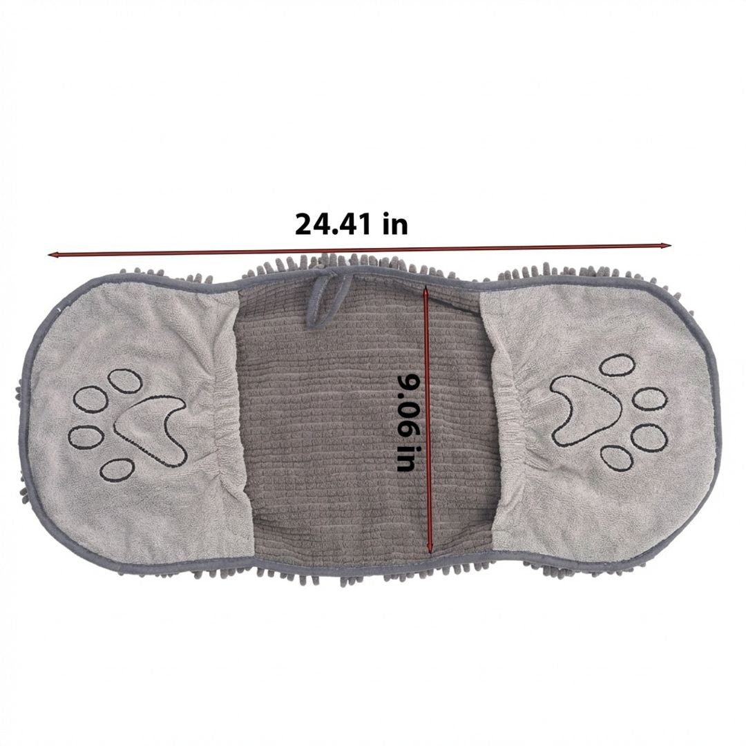 Anna-Kaci Microfiber Dog Drying Towel Mitt Super Absorbent Pet Bath Towel Fast Dry Dog Grooming Towel