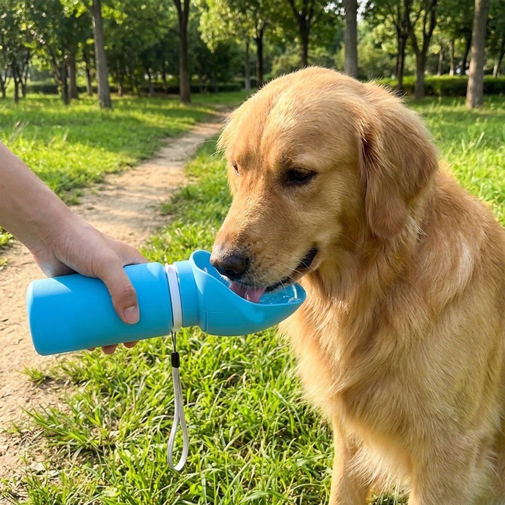 Anna-Kaci Portable Dog Water Bottle with Built-in Bowl Leakproof Travel Pet Water Dispenser for Dogs
