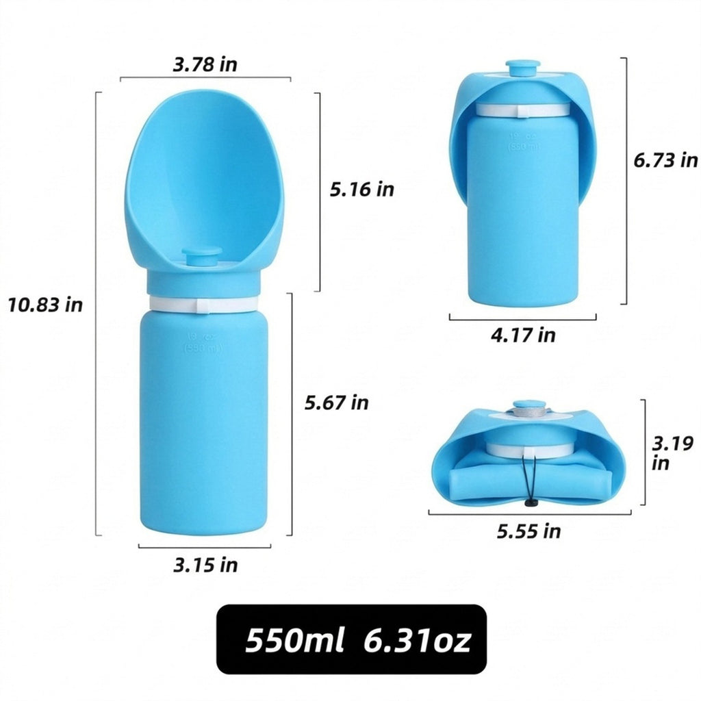 Anna-Kaci Portable Dog Water Bottle with Built-in Bowl Leakproof Travel Pet Water Dispenser for Dogs