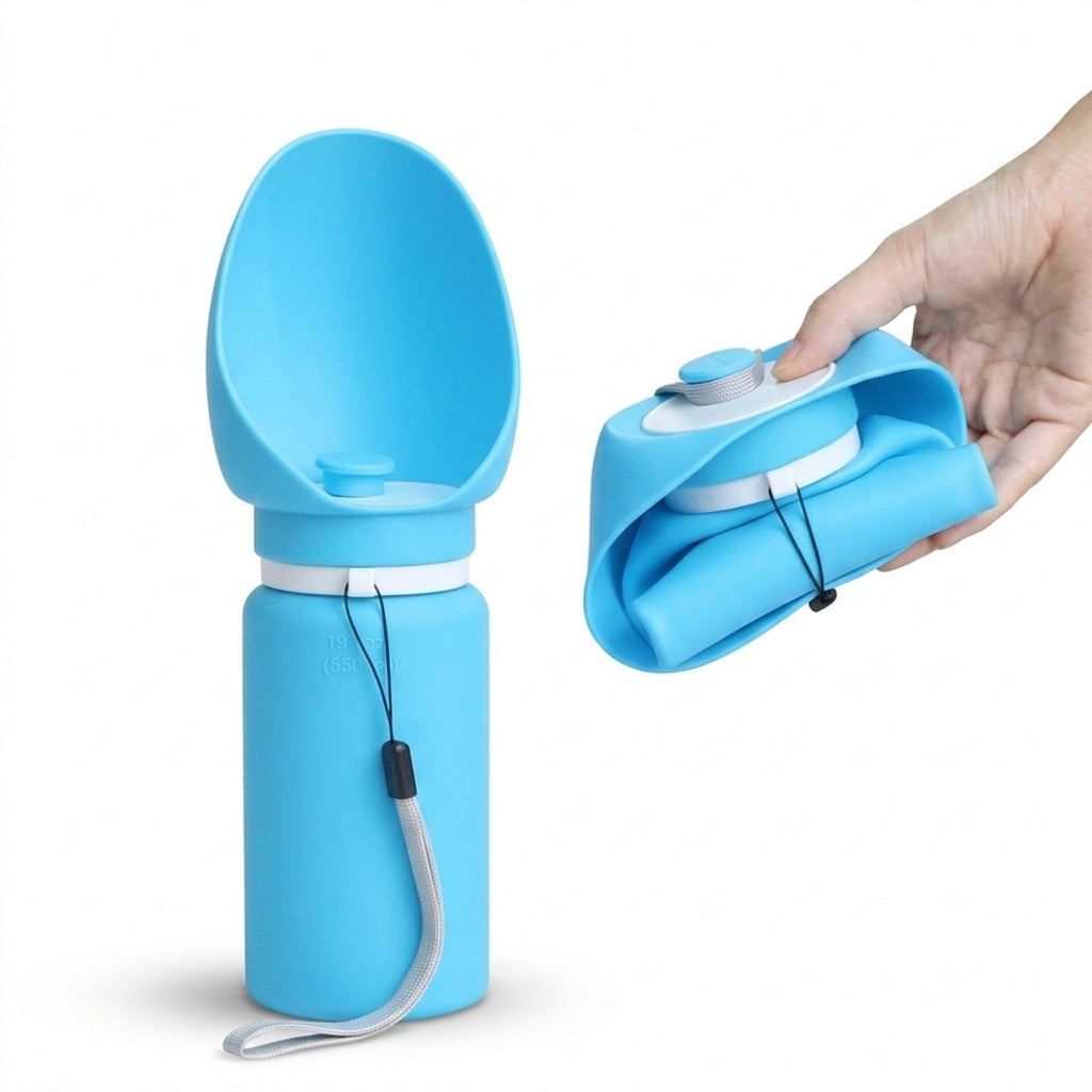 Anna-Kaci Portable Dog Water Bottle with Built-in Bowl Leakproof Travel Pet Water Dispenser for Dogs