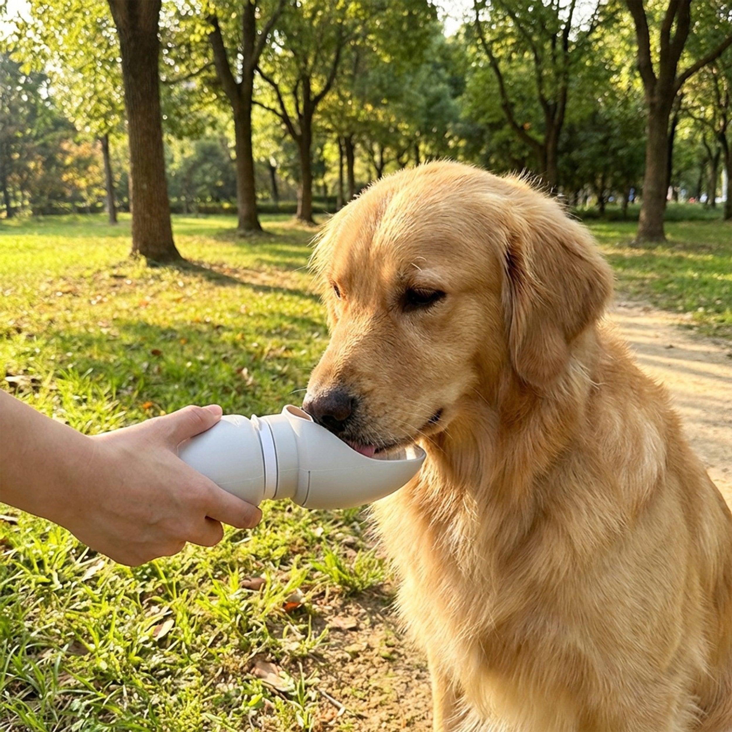 Anna-Kaci Portable Dog Water Bottle with Built-in Bowl Leakproof Travel Pet Water Dispenser for Dogs