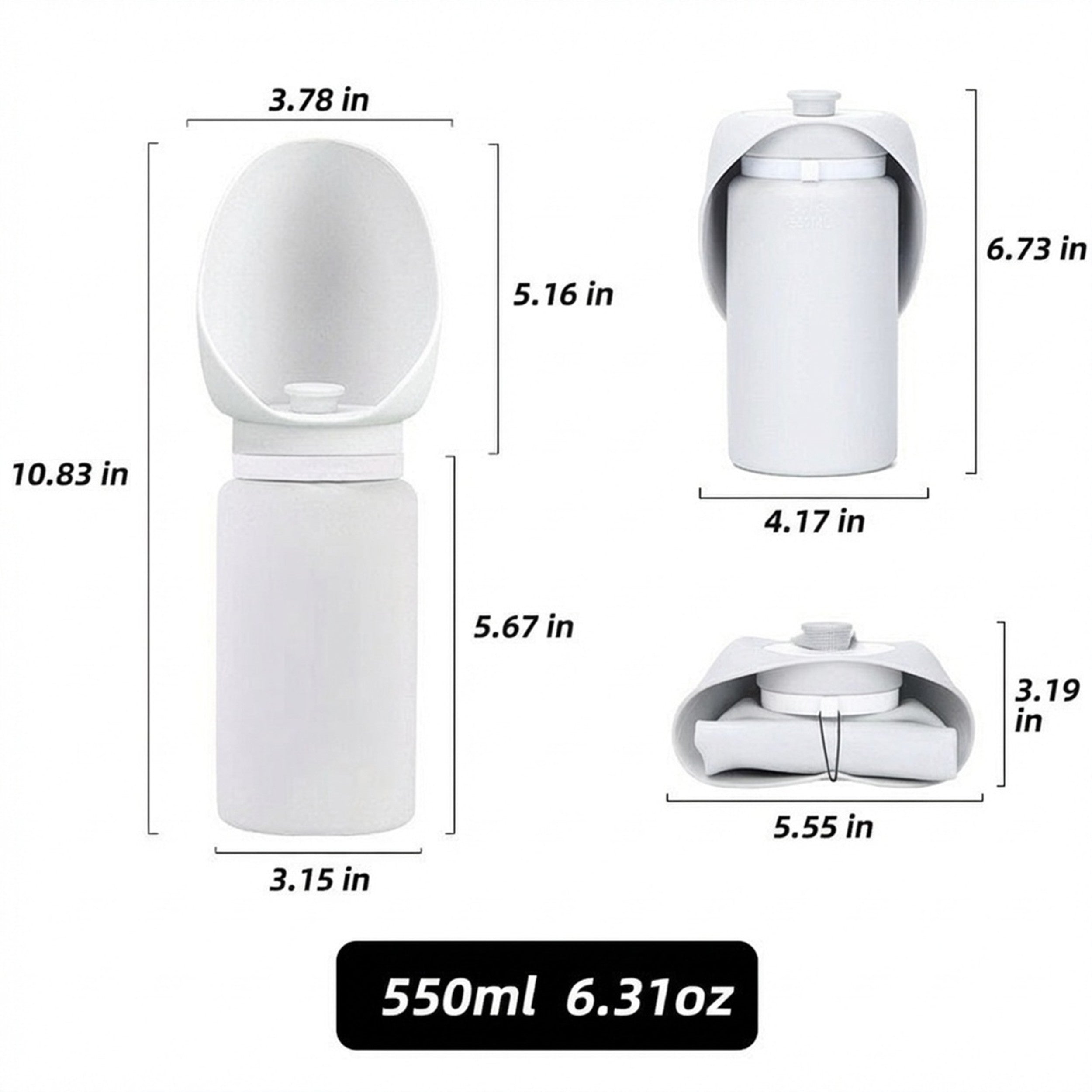 Anna-Kaci Portable Dog Water Bottle with Built-in Bowl Leakproof Travel Pet Water Dispenser for Dogs