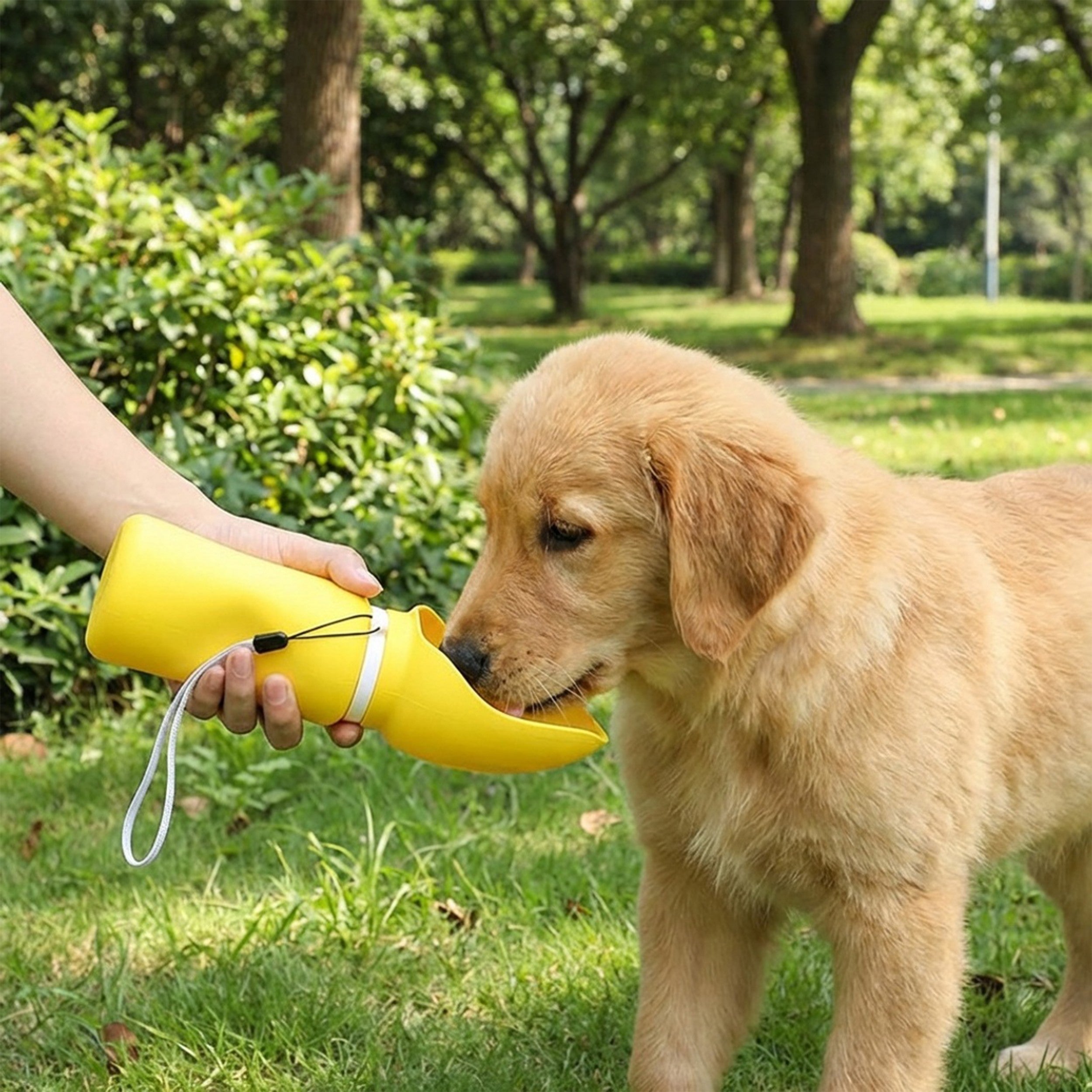 Anna-Kaci Portable Dog Water Bottle with Built-in Bowl Leakproof Travel Pet Water Dispenser for Dogs