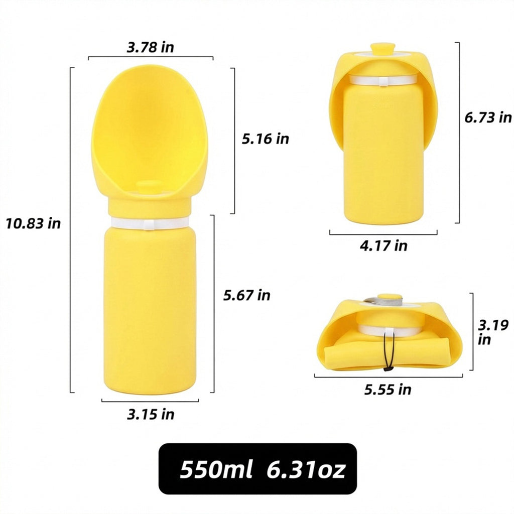 Anna-Kaci Portable Dog Water Bottle with Built-in Bowl Leakproof Travel Pet Water Dispenser for Dogs