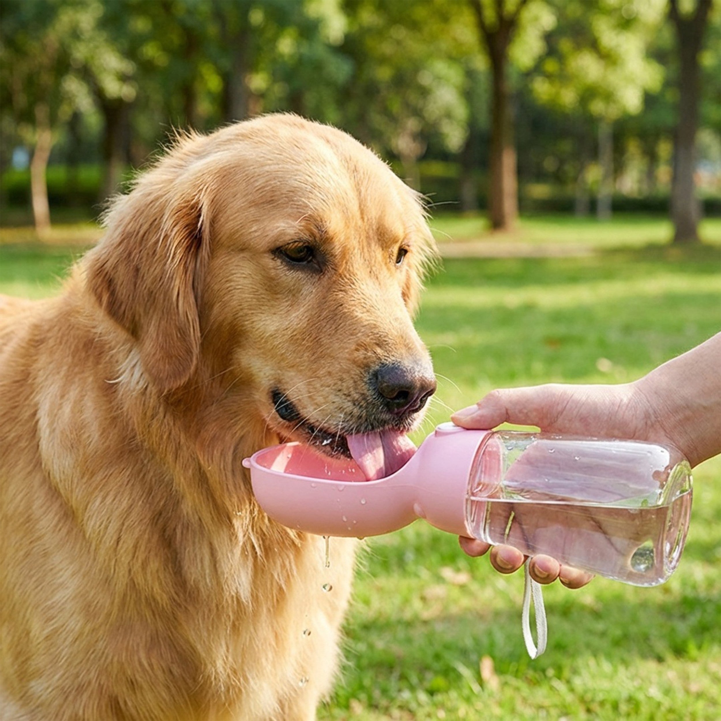 Anna-Kaci Portable Dog Water Bottle with Food Container Travel Pet Water Dispenser Bowl for Dogs