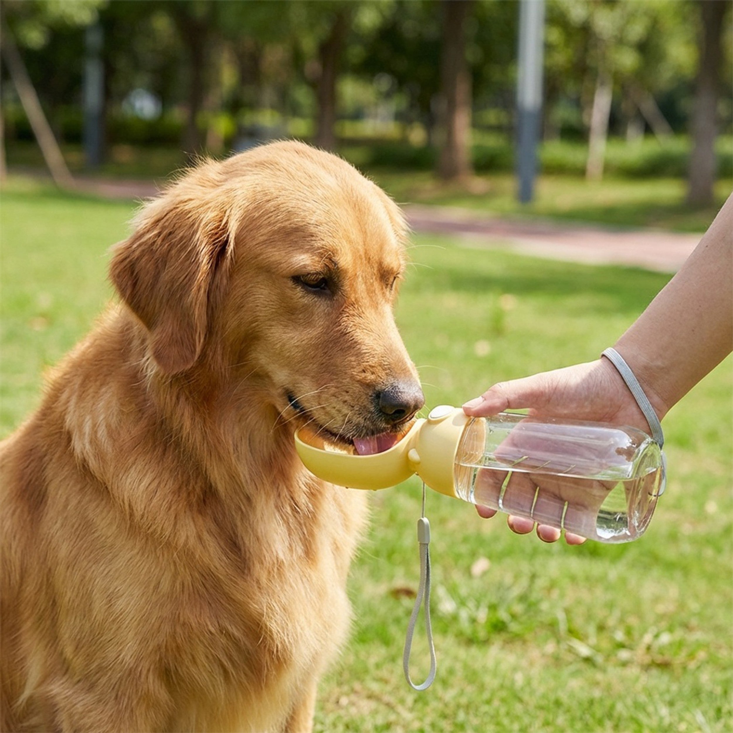 Anna-Kaci Portable Dog Water Bottle with Food Container Travel Pet Water Dispenser Bowl for Dogs