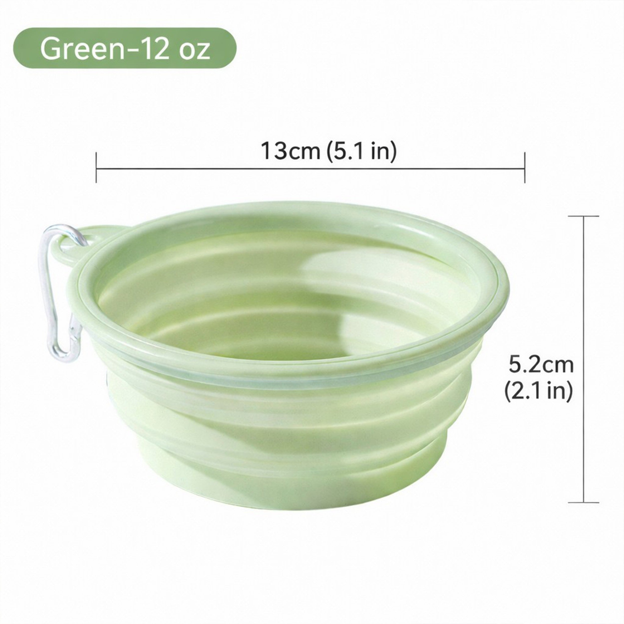Anna-Kaci Collapsible Dog Travel Bowl with Carabiner Portable Silicone Pet Water and Food Bowl 12 oz