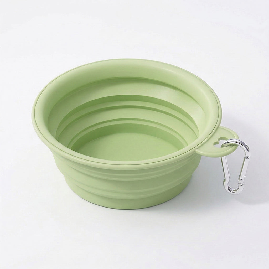 Anna-Kaci Collapsible Dog Travel Bowl with Carabiner Portable Silicone Pet Water and Food Bowl 12 oz