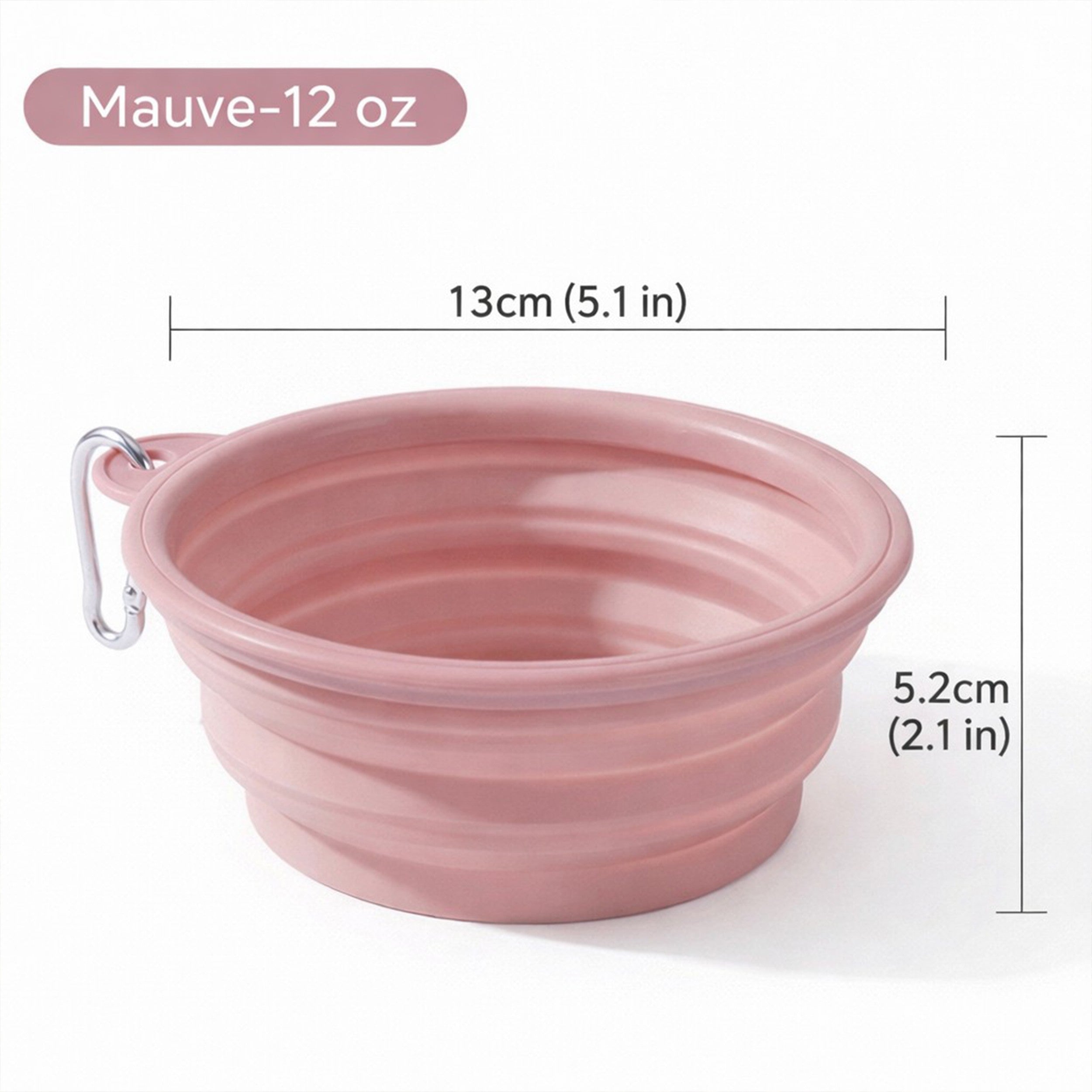 Anna-Kaci Collapsible Dog Travel Bowl with Carabiner Portable Silicone Pet Water and Food Bowl 12 oz