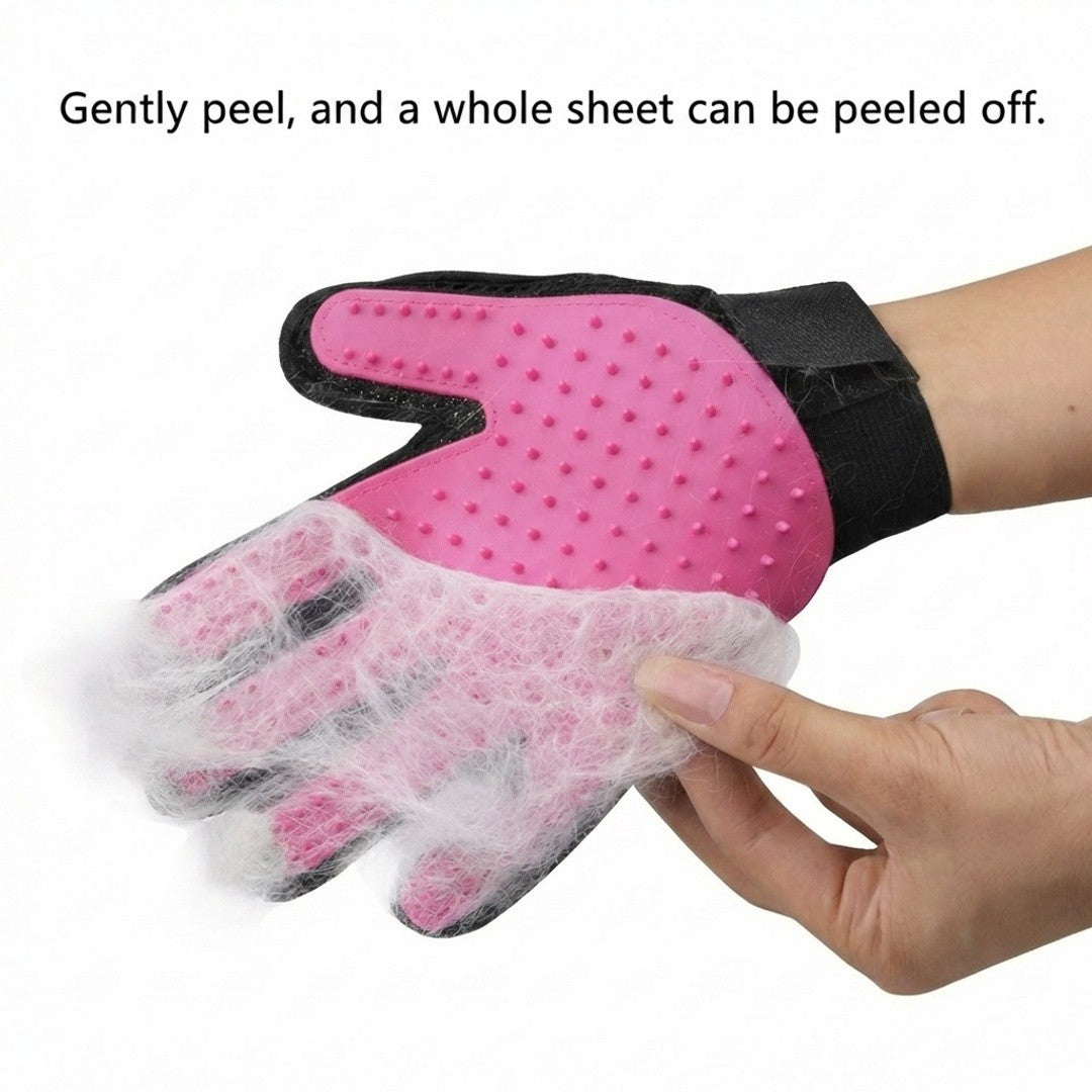 Anna-Kaci Dual Sided Pet Grooming Glove Cat Dog Deshedding Brush Bath Glove Hair Remover