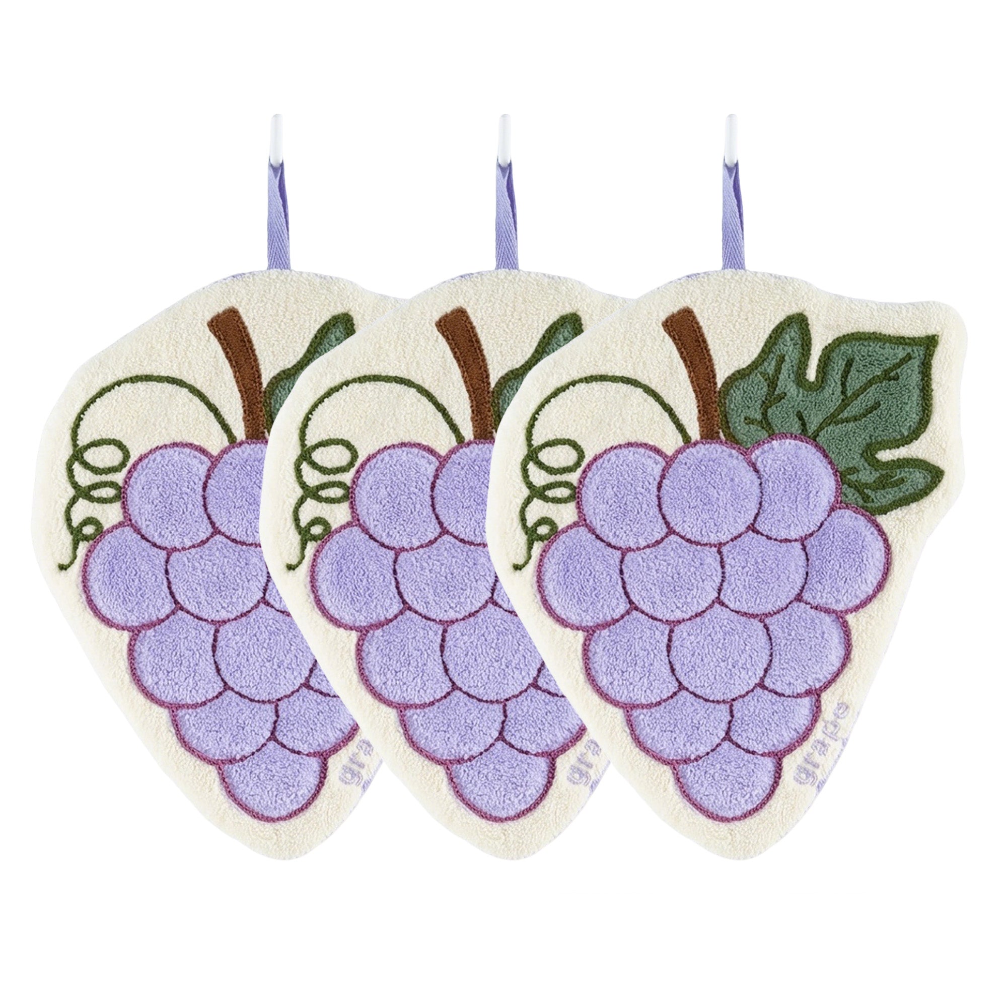 Anna-Kaci 3 Pack Hanging Hand Towels Cute Fruit Shape Kitchen Bathroom Quick Dry Decorative Cleaning Towels