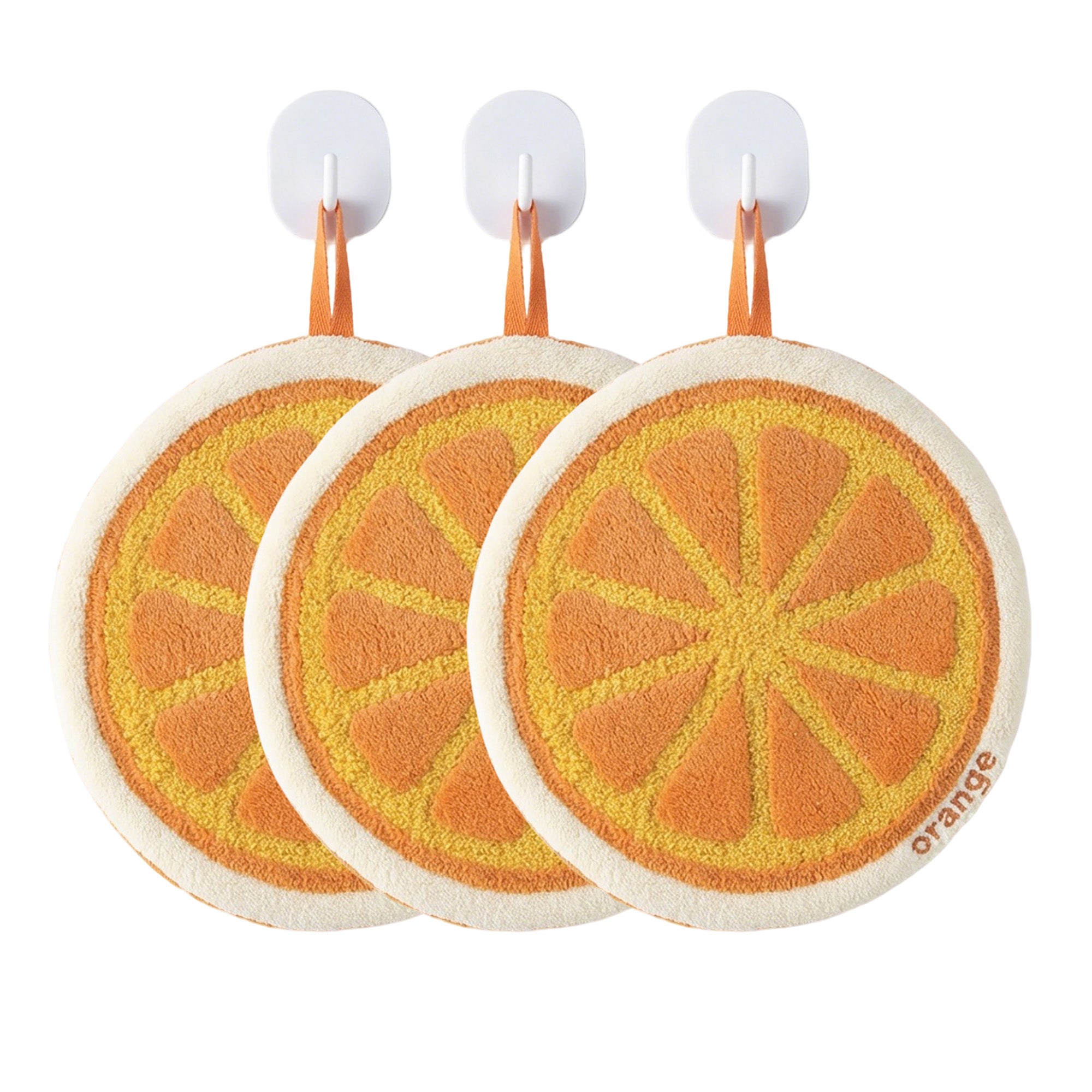 Anna-Kaci 3 Pack Hanging Hand Towels Cute Fruit Shape Kitchen Bathroom Quick Dry Decorative Cleaning Towels