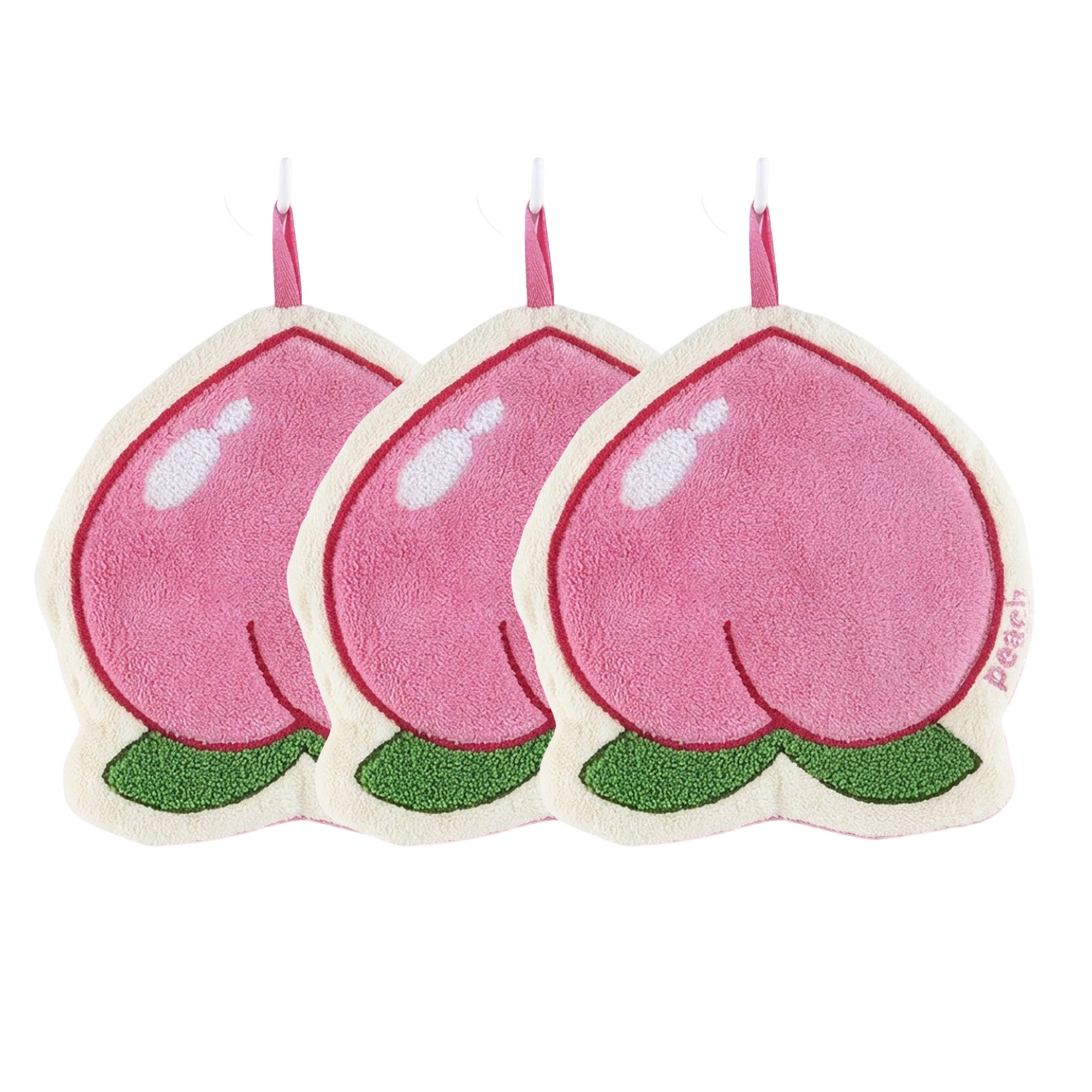 Anna-Kaci 3 Pack Hanging Hand Towels Cute Fruit Shape Kitchen Bathroom Quick Dry Decorative Cleaning Towels