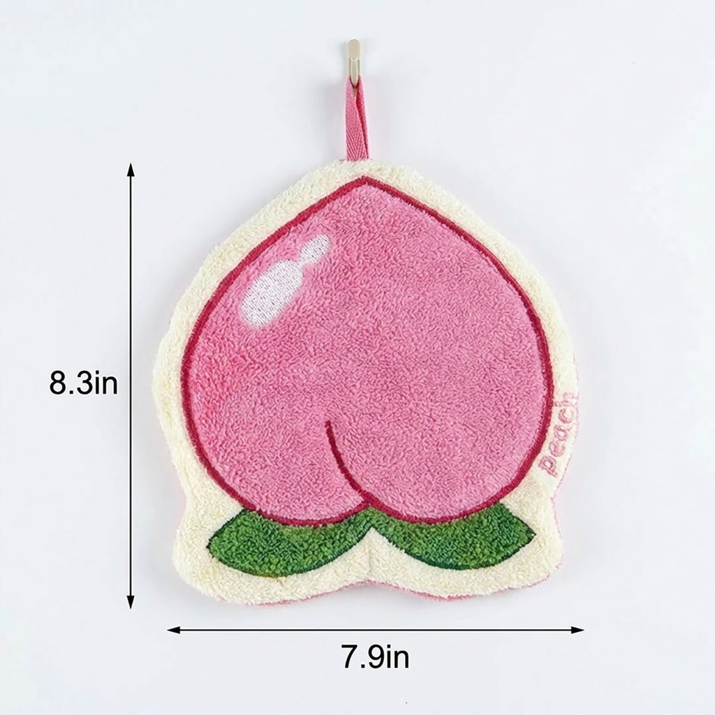 Anna-Kaci 3 Pack Hanging Hand Towels Cute Fruit Shape Kitchen Bathroom Quick Dry Decorative Cleaning Towels