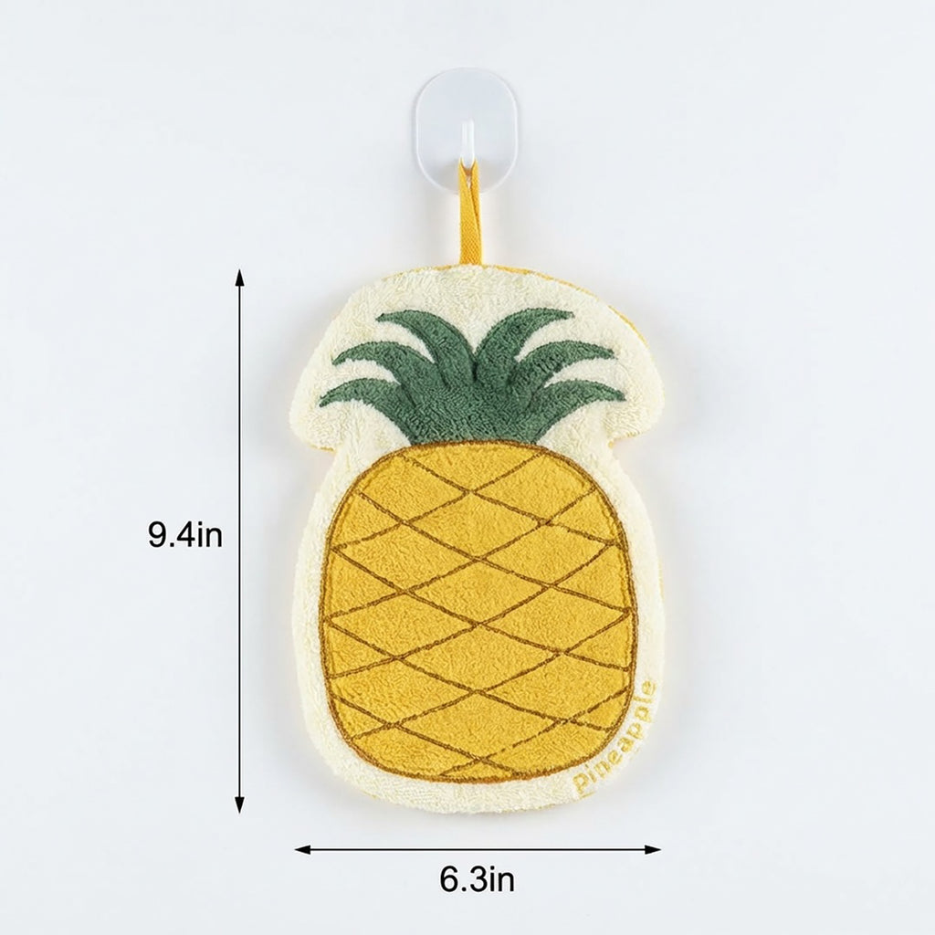 Anna-Kaci 3 Pack Hanging Hand Towels Cute Fruit Shape Kitchen Bathroom Quick Dry Decorative Cleaning Towels