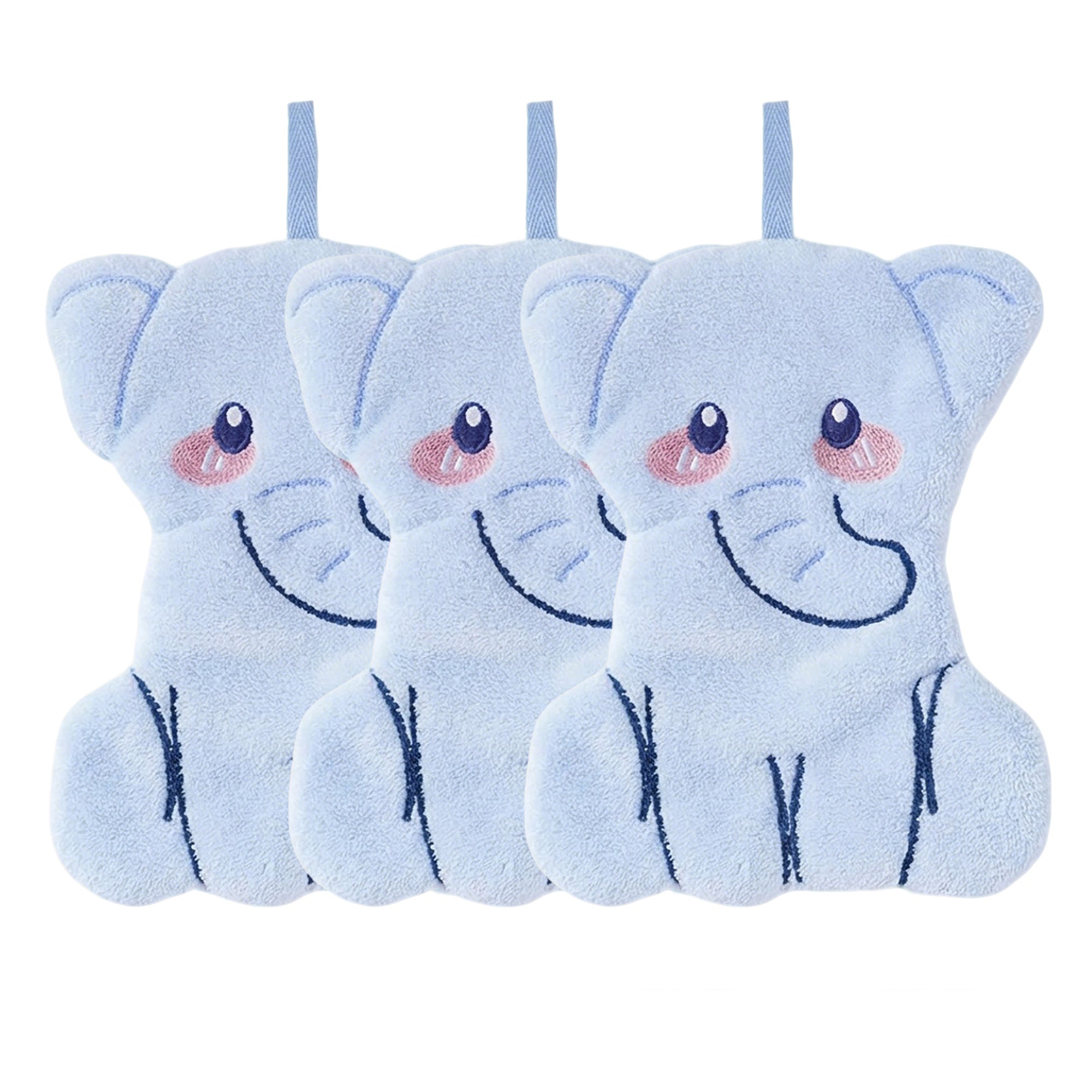 Anna-Kaci 3 Pack Coral Fleece Hanging Hand Towels Soft Absorbent Kitchen Bathroom Hand Towels