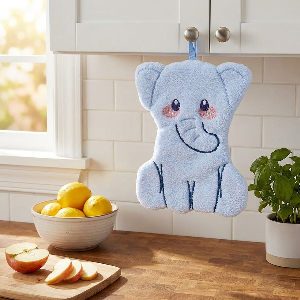 Anna-Kaci 3 Pack Coral Fleece Hanging Hand Towels Soft Absorbent Kitchen Bathroom Hand Towels