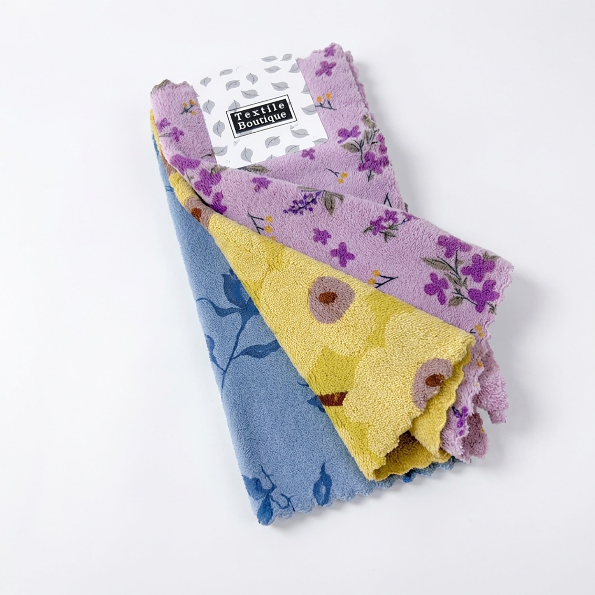 Anna-Kaci 3 Pack Microfiber Kitchen Cleaning Cloths Soft Absorbent Reusable Dish Cloths for Kitchen Cleaning