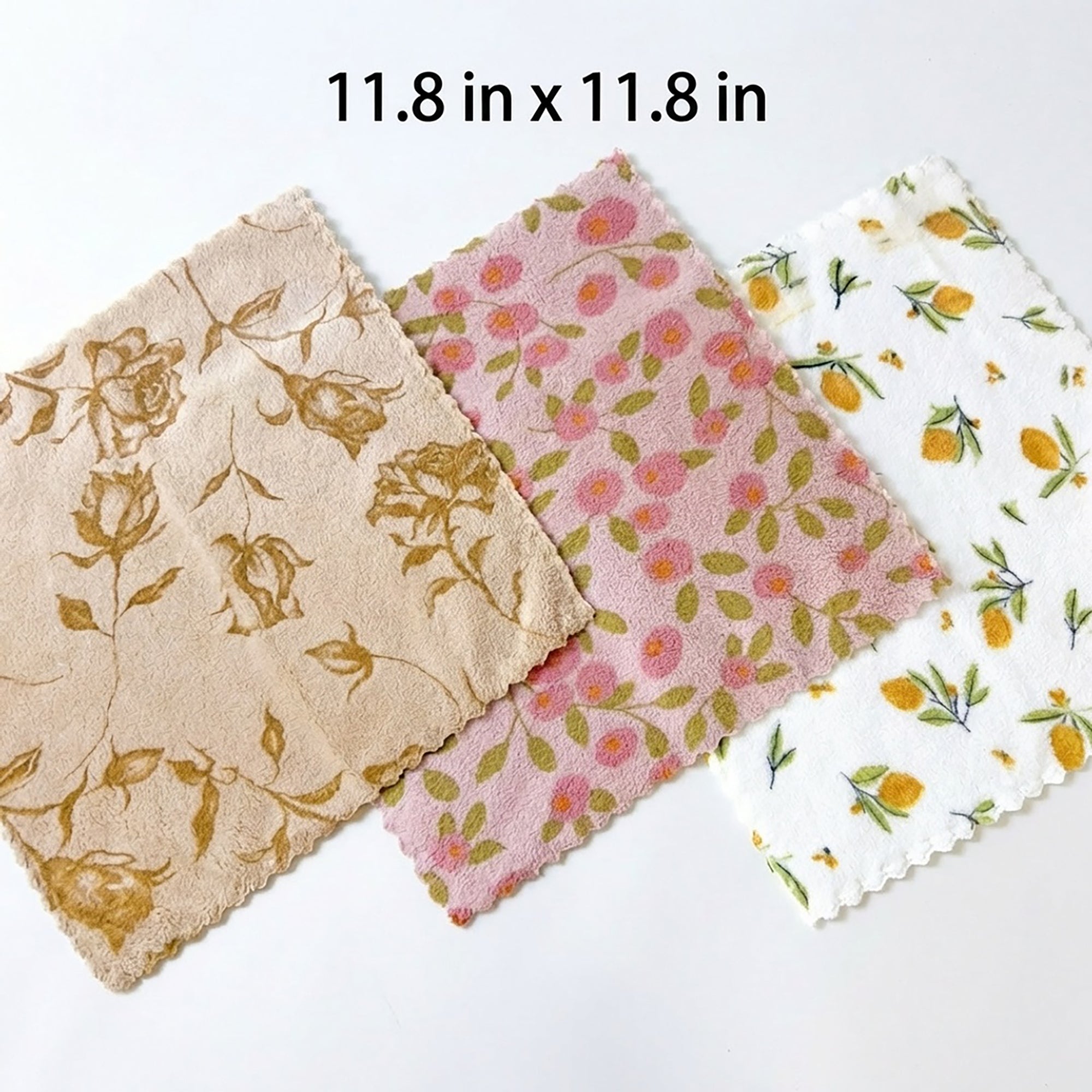 Anna-Kaci 3 Pack Microfiber Kitchen Cleaning Cloths Soft Absorbent Reusable Dish Cloths for Kitchen Cleaning