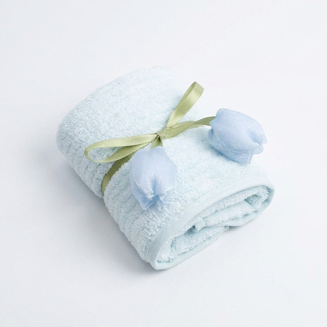 Anna-Kaci Gift Ready Washcloth 13.8 Inch Soft Cotton Face Towel Decorative Folded Design
