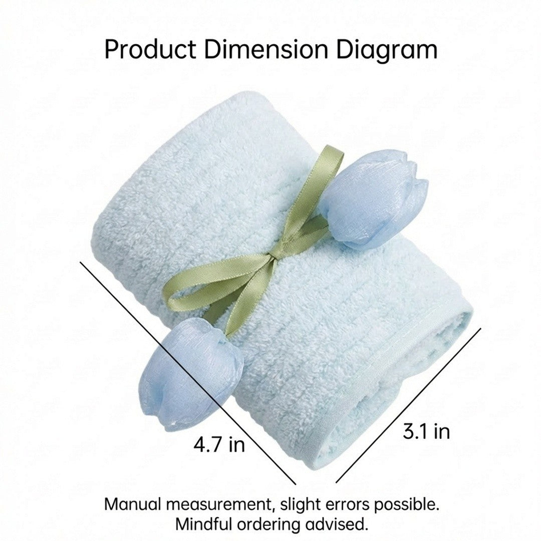 Anna-Kaci Gift Ready Washcloth 13.8 Inch Soft Cotton Face Towel Decorative Folded Design