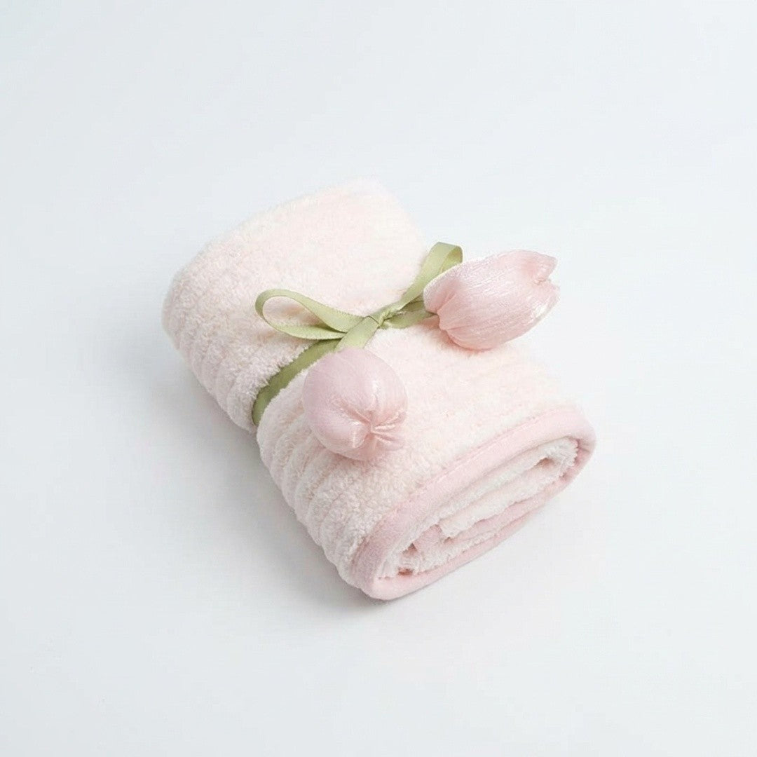 Anna-Kaci Gift Ready Washcloth 13.8 Inch Soft Cotton Face Towel Decorative Folded Design