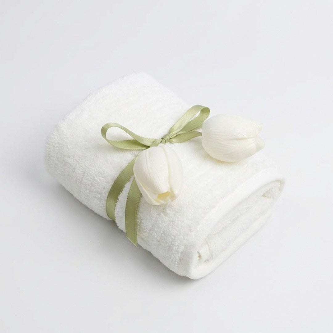 Anna-Kaci Gift Ready Washcloth 13.8 Inch Soft Cotton Face Towel Decorative Folded Design