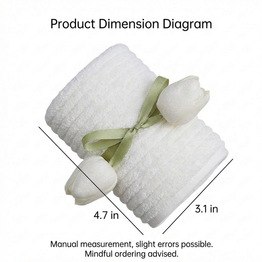 Anna-Kaci Gift Ready Washcloth 13.8 Inch Soft Cotton Face Towel Decorative Folded Design
