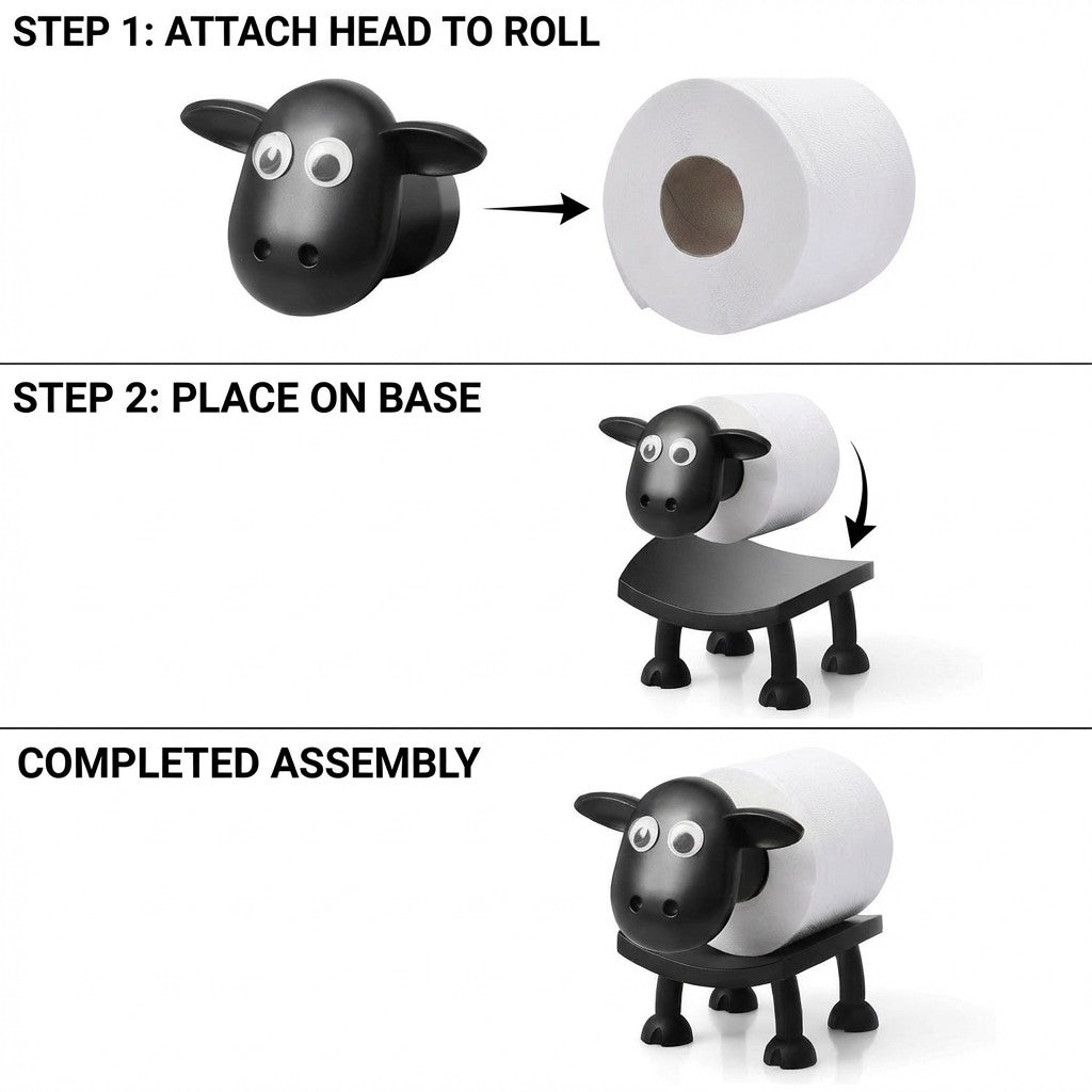 Anna-Kaci Sheep Toilet Paper Holder Funny Bathroom Toilet Roll Stand Decorative Holder