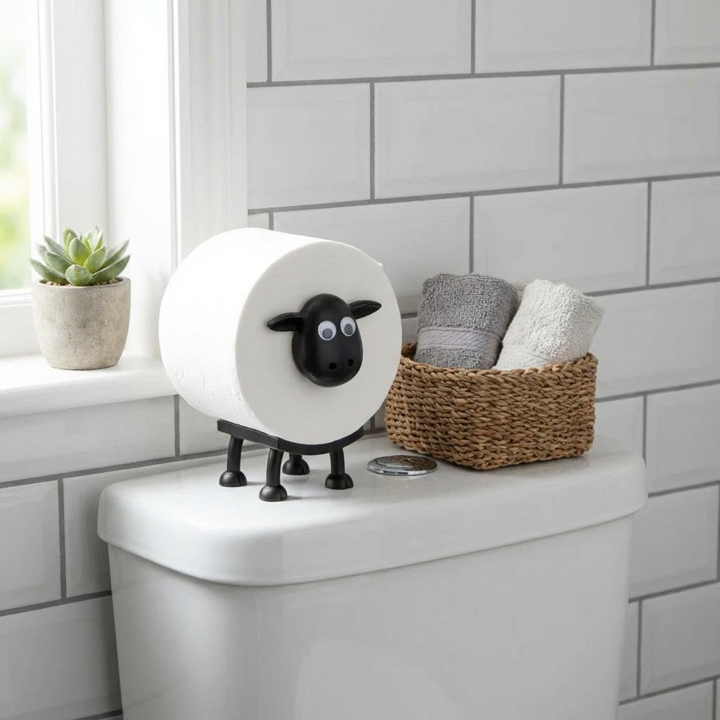 Anna-Kaci Sheep Toilet Paper Holder Funny Bathroom Toilet Roll Stand Decorative Holder
