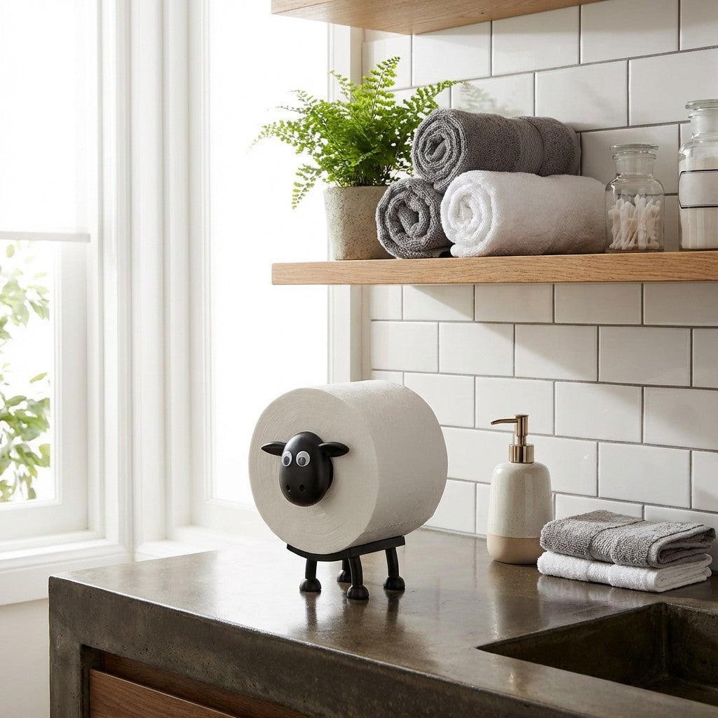 Anna-Kaci Sheep Toilet Paper Holder Funny Bathroom Toilet Roll Stand Decorative Holder
