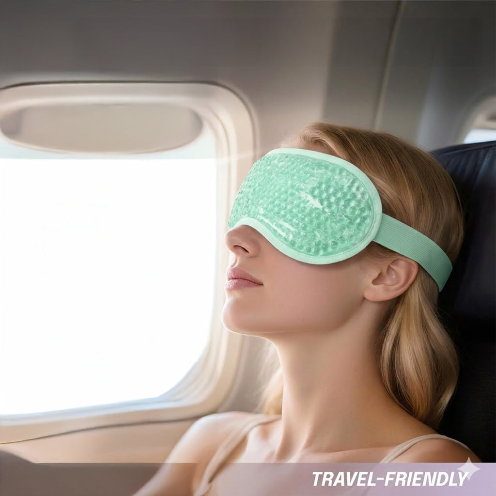 Anna-Kaci Reusable Gel Bead Eye Mask Hot and Cold Compress PVC Eye Cover with Adjustable Strap