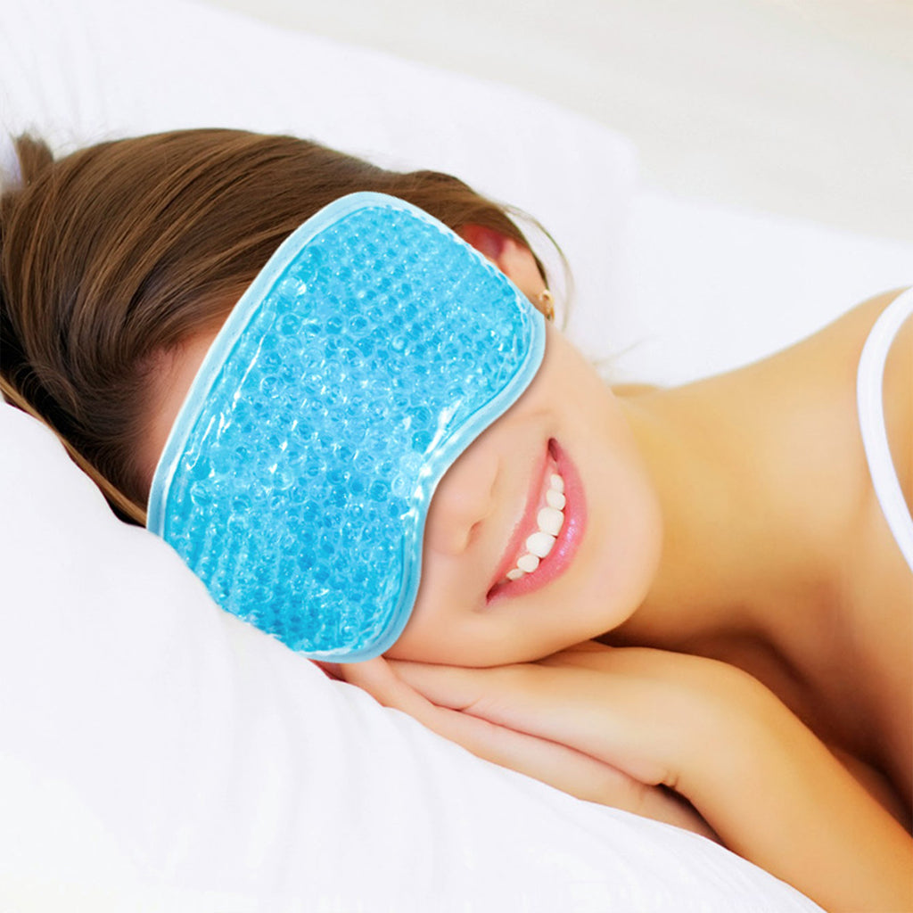 Anna-Kaci Reusable Gel Bead Eye Mask Hot and Cold Compress PVC Eye Cover with Adjustable Strap