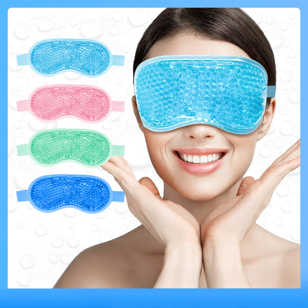 Anna-Kaci Reusable Gel Bead Eye Mask Hot and Cold Compress PVC Eye Cover with Adjustable Strap