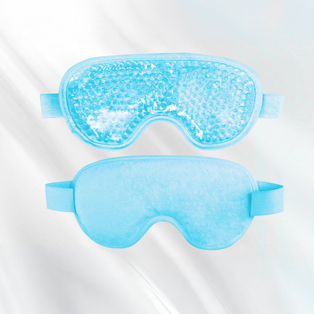 Anna-Kaci Reusable Gel Bead Eye Mask Hot and Cold Compress with PVC Exterior Adjustable Strap Design