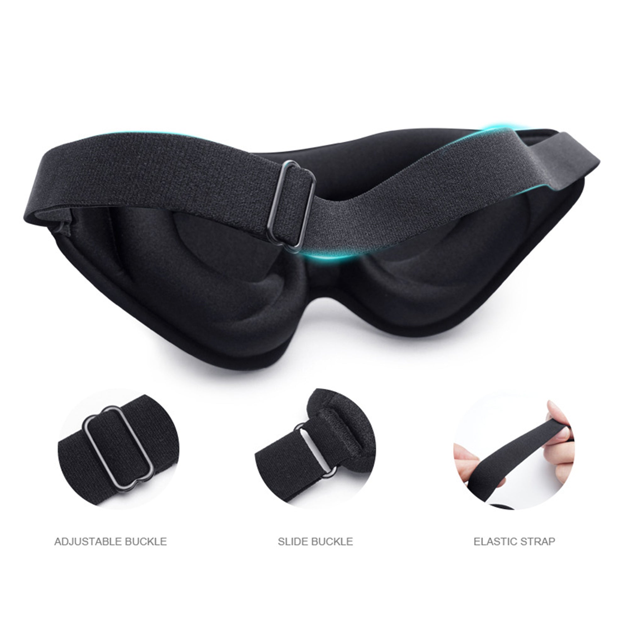 Anna-Kaci 3D Contoured Sleep Eye Mask with Memory Foam Padding Adjustable Strap and Full Light Blocking