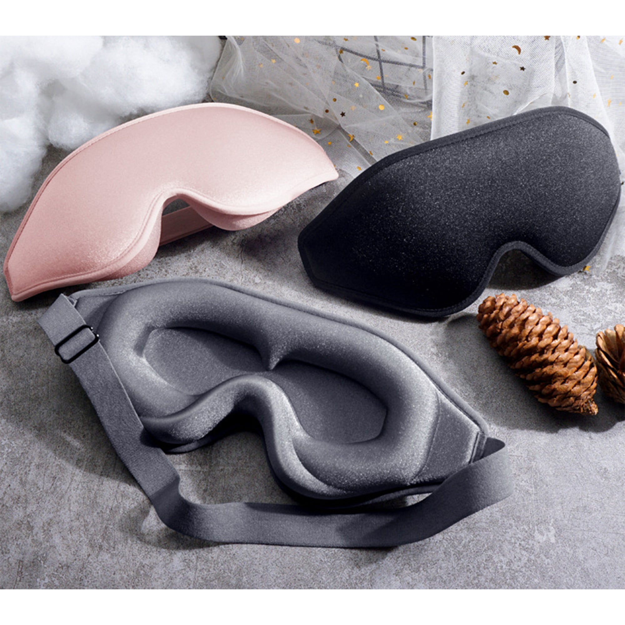 Anna-Kaci 3D Contoured Sleep Eye Mask with Memory Foam Padding Adjustable Strap and Full Light Blocking