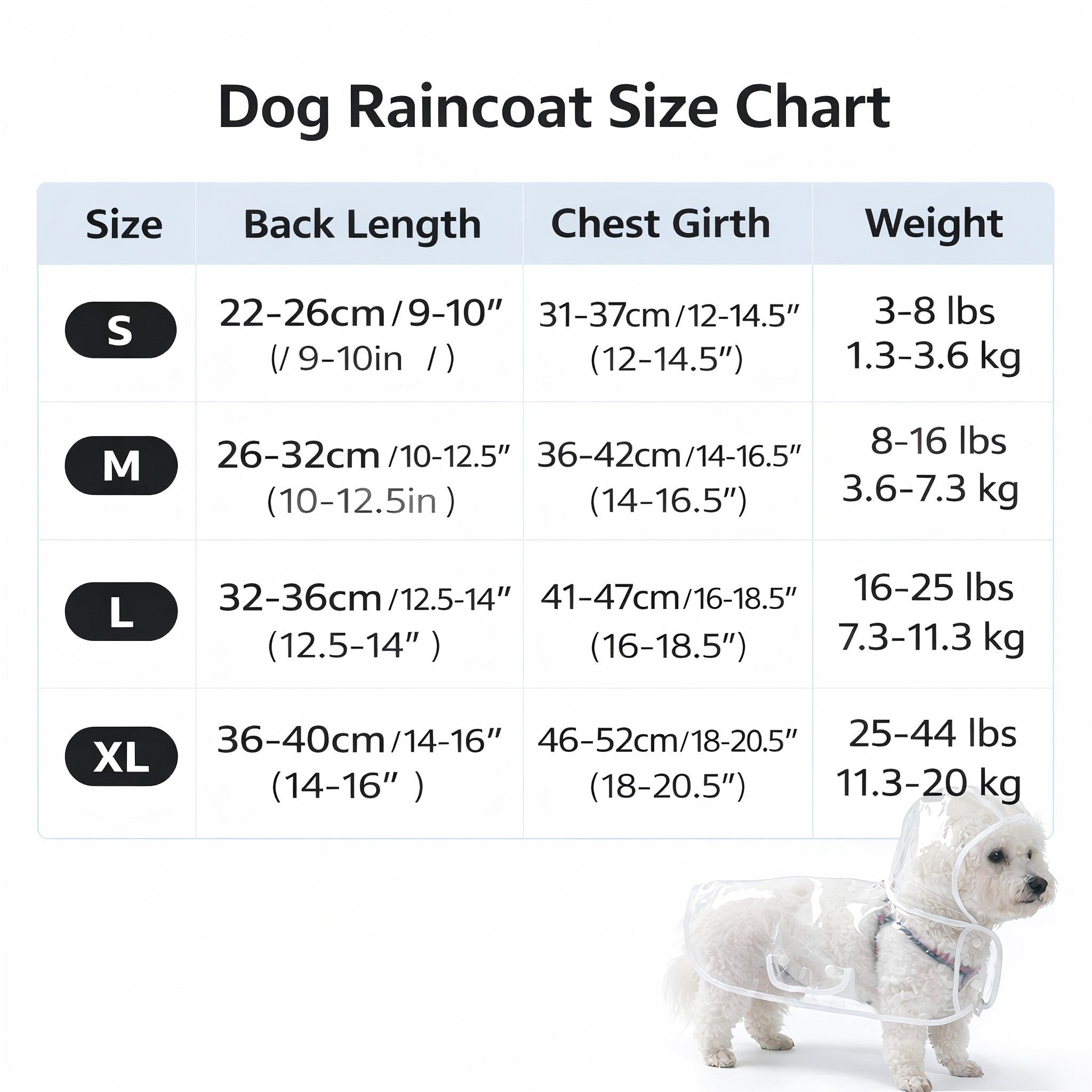 Anna-Kaci Clear Dog Raincoat Hooded Waterproof Pet Rain Jacket with Leash Hole for Small Medium Dogs