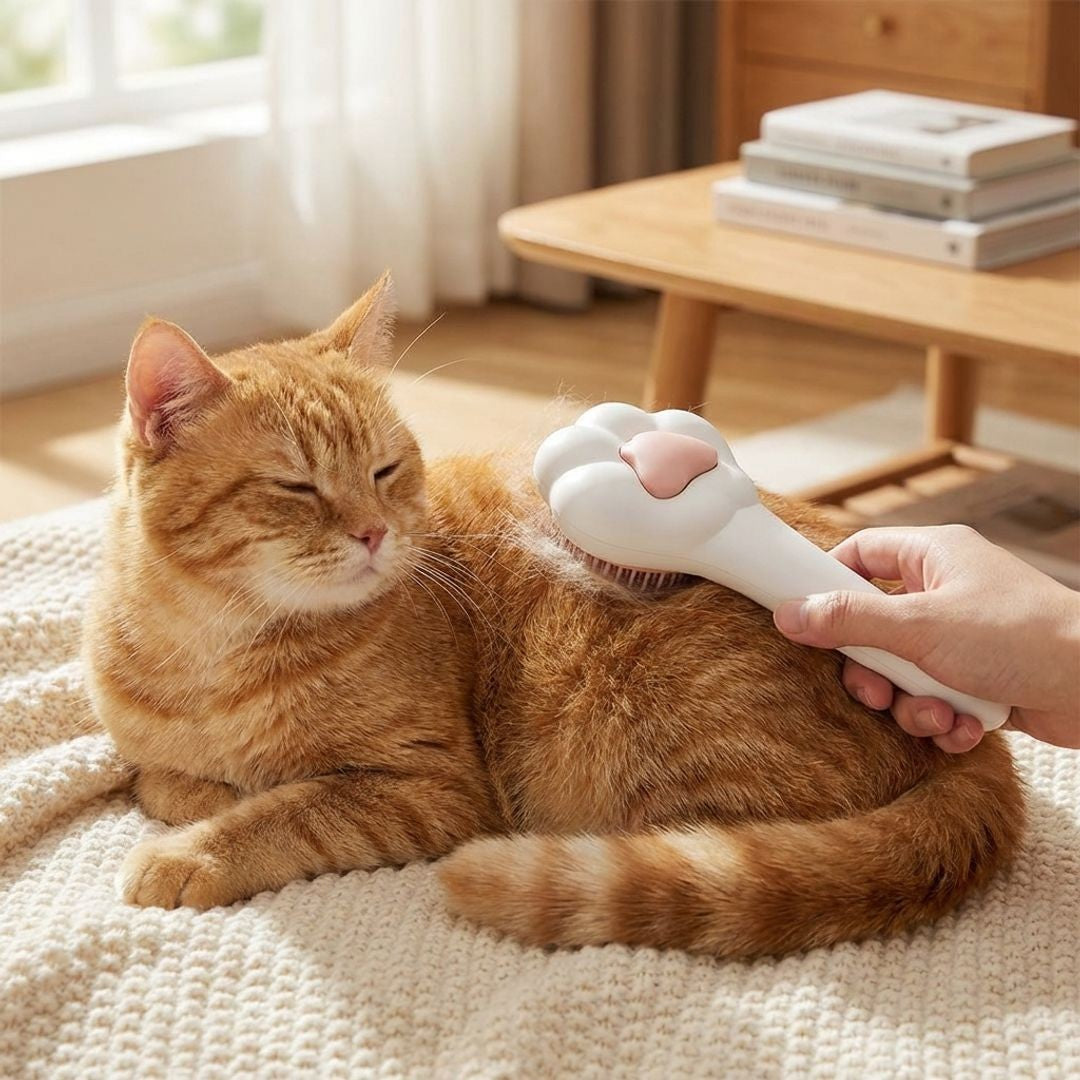 Anna-Kaci Cat Grooming Brush Deshedding Pet Brush with Stainless Steel Pins Cute Paw Design for Cats Dogs