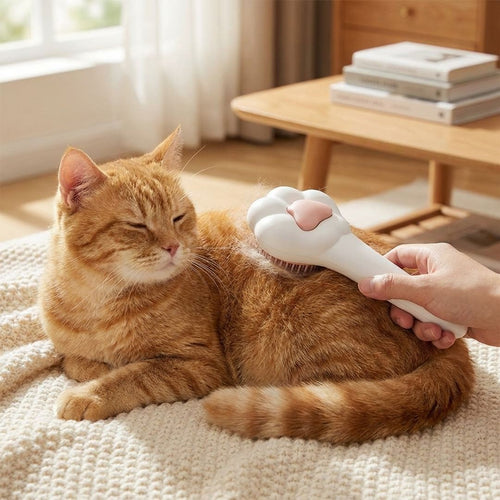 Anna-Kaci Cat Grooming Brush Deshedding Pet Brush with Stainless Steel Pins Cute Paw Design for Cats Dogs